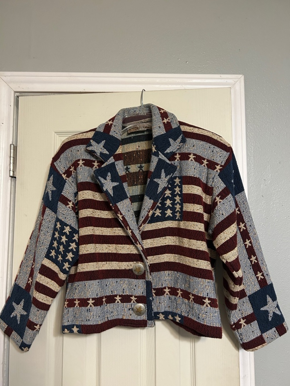 🛍️🌹Mothers Day Sale🧘🏽‍♀️💐 Painted Pony red white blue patriotic jacket stars